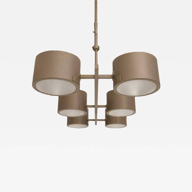 Metal Gray Stilnovo Lelli Style Sputnik Chandelier Italian 6 Arms