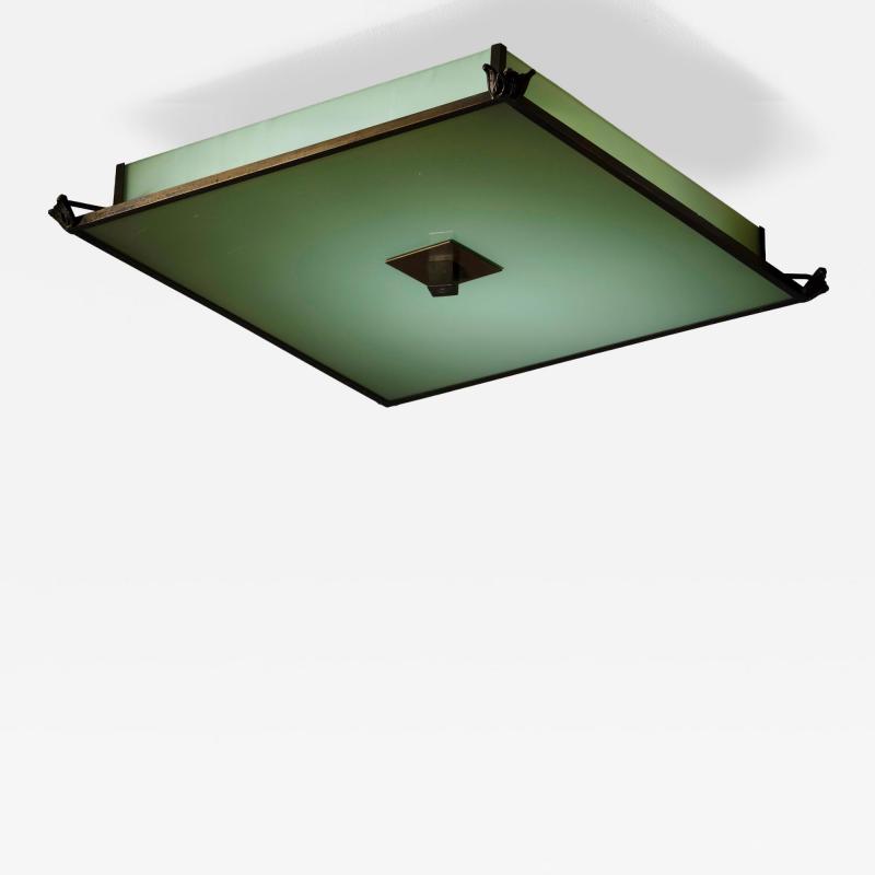 Metal and glass ceiling lamp