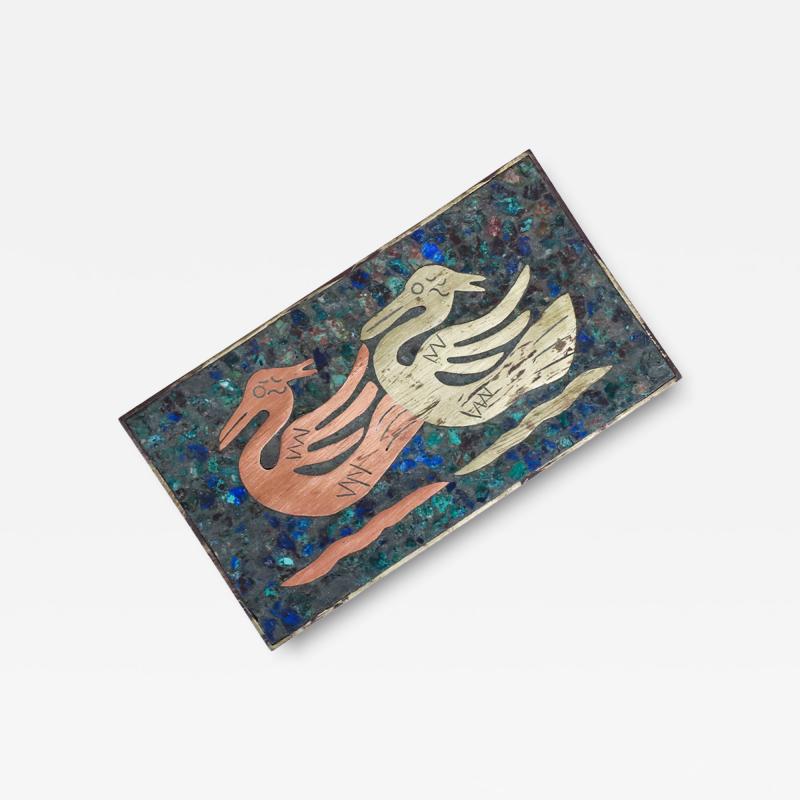 Mexican Modernist Mix Metals Tray Box by Los Castillos