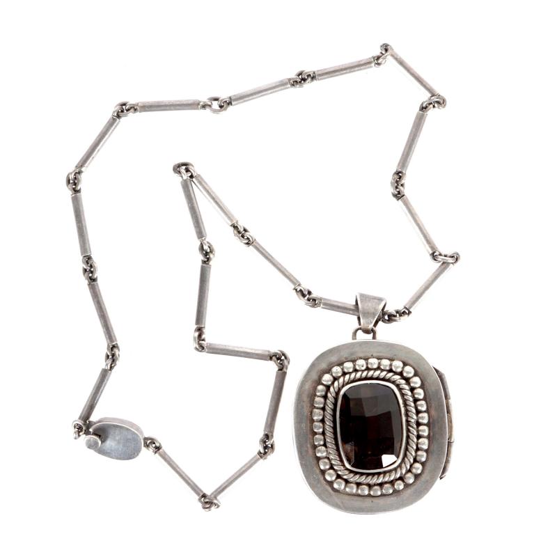 Mexican Modernist Silver Necklace from Taxco by Antonio Pineda