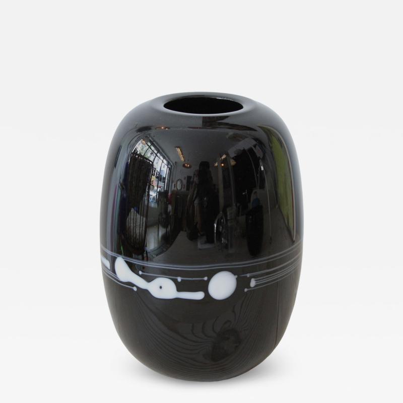 Michael Bang Michael Bang Glass Vase with Milk Glass Detail