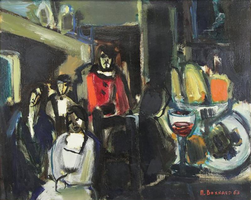 Michael Bonnaud Still Life painting on canvas Cafe Scene by Michael Bonnaud