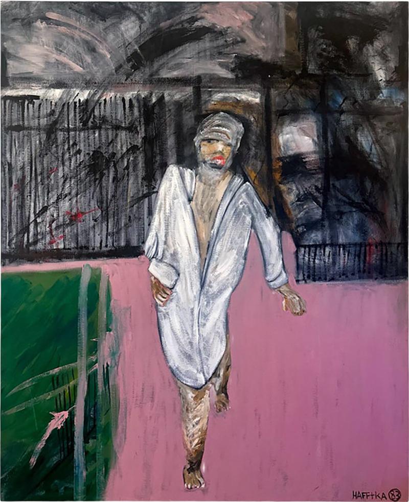 Michael Hafftka Original Michael Hafftka Expressionist Oil Painting Leaving