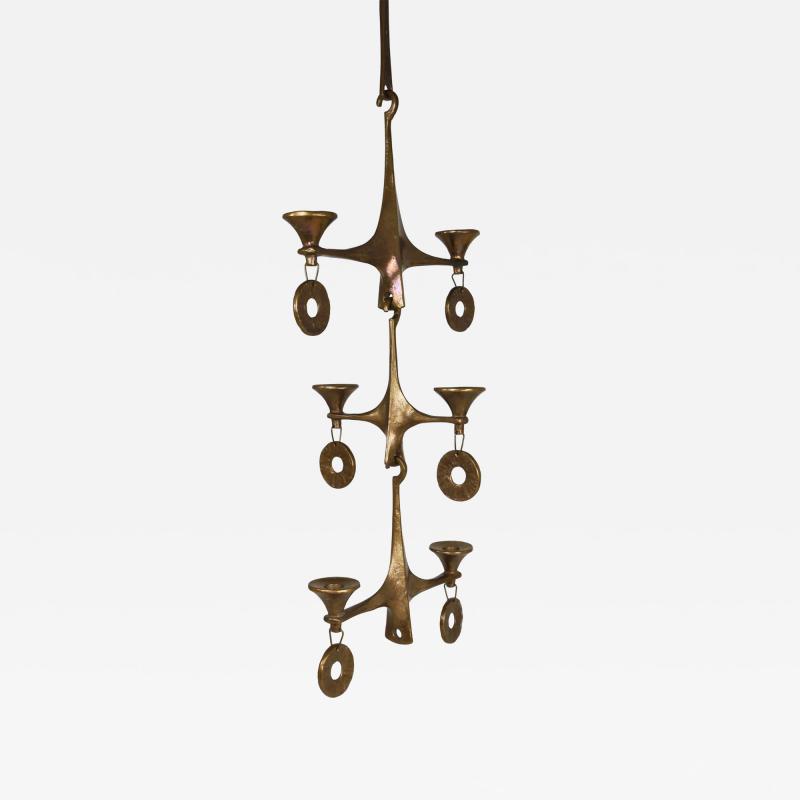 Michael Harjes Michael Harjes Large Brutalist Hanging Ceiling Candelabra Candle Holder 1970s