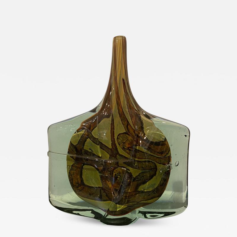 Michael Harris Maltese Studio Glass Axe Head Vase