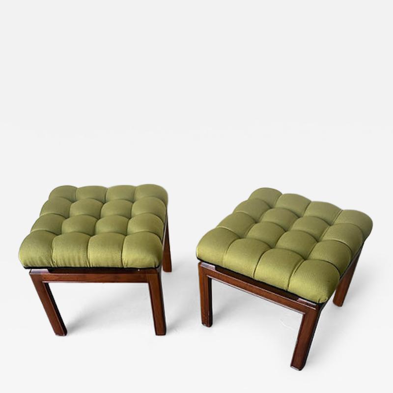 Michael Taylor A Pair of American Modern Walnut Ottoman Michael Taylor
