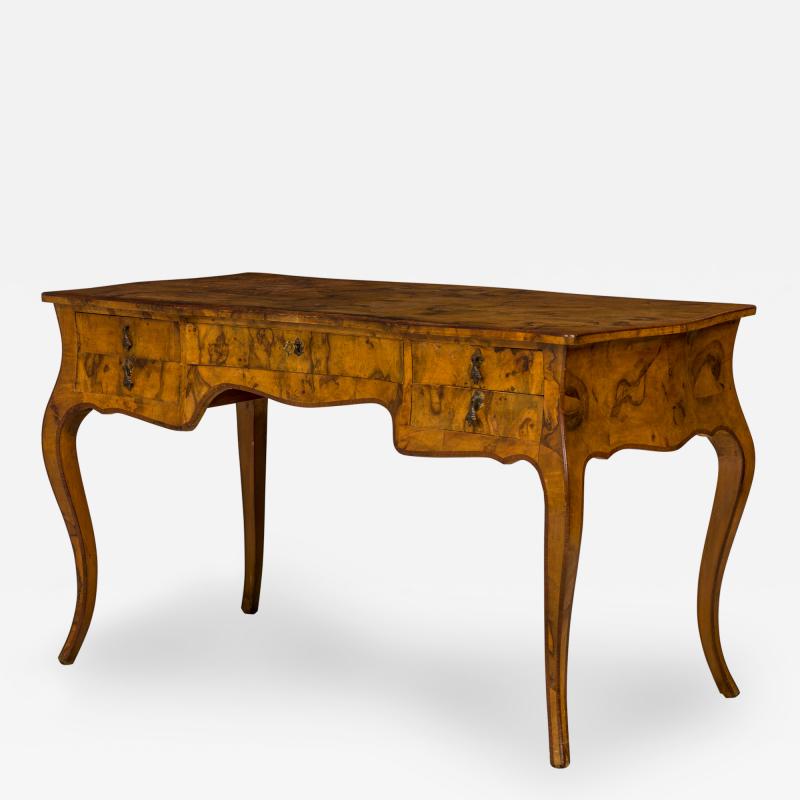Michael Taylor French Louis XV Style Patchwork Burlwood Veneer Desk
