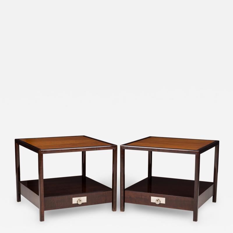 Michael Taylor Michael Taylor for Baker American New World Square Wooden End Side Tables