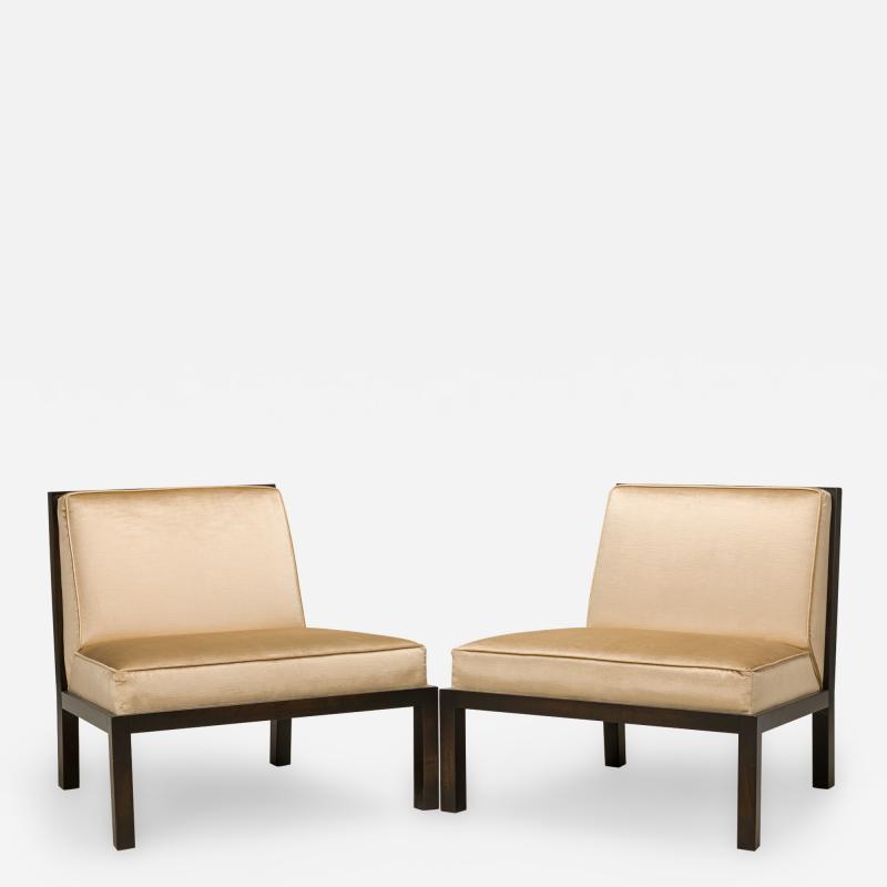 Michael Taylor Michael Taylor for Baker Furniture Co AmericanChampagne Satin Slipper Chairs
