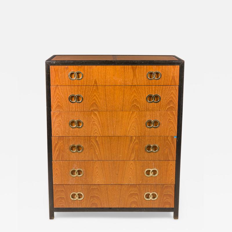 Michael Taylor Michael Taylor for Baker Furniture Co Walnut and Ring Handle High Chest