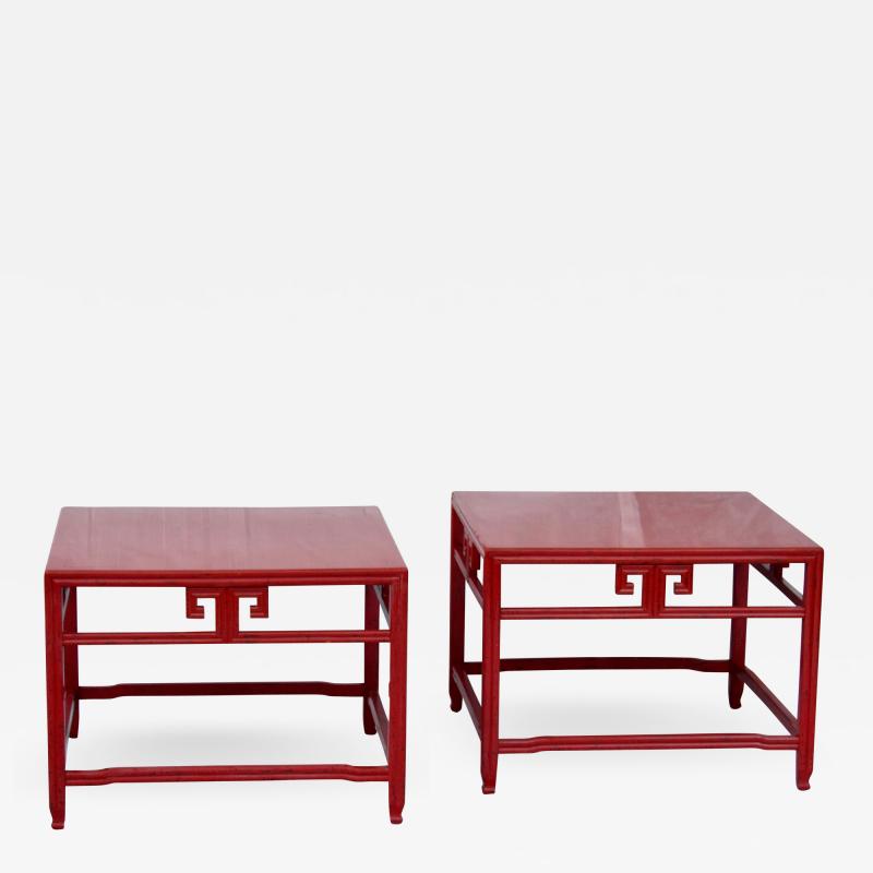 Michael Taylor Pair Michael Taylor Cinnabar Side Tables Baker Far East Collection C 1960