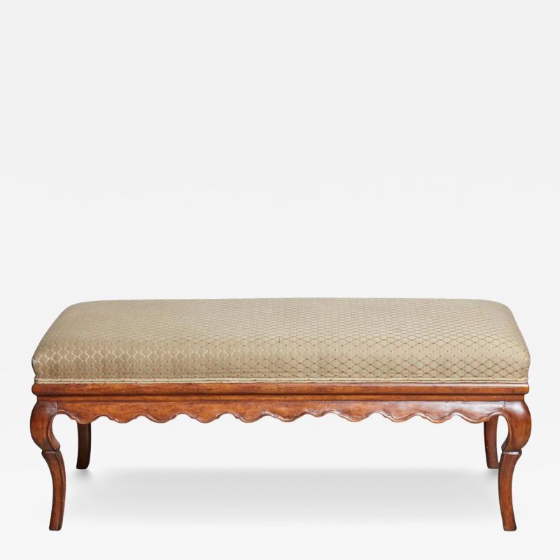 Michael Taylor Panache for Michael Taylor Upholstered Mahogany Bench