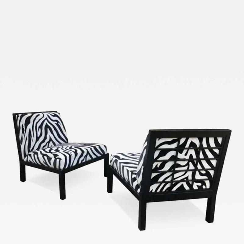Michael Taylor Stunning Pair Michael Taylor Baker Slipper Chairs Mid Century Modern