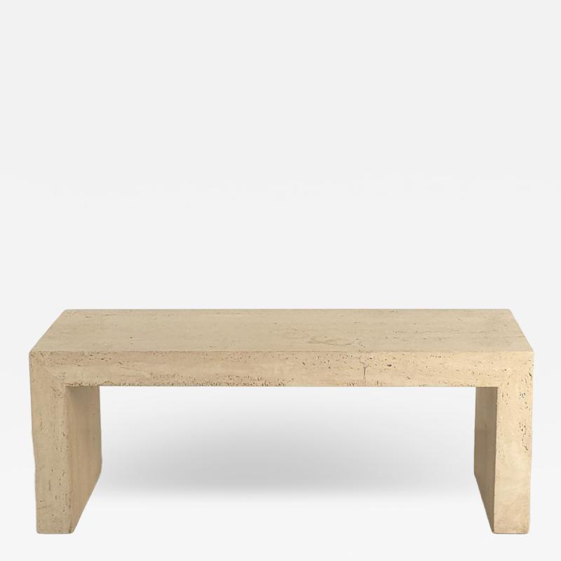 Michael Taylor Waterfall Travertine Coffee Table U S A circa 1980