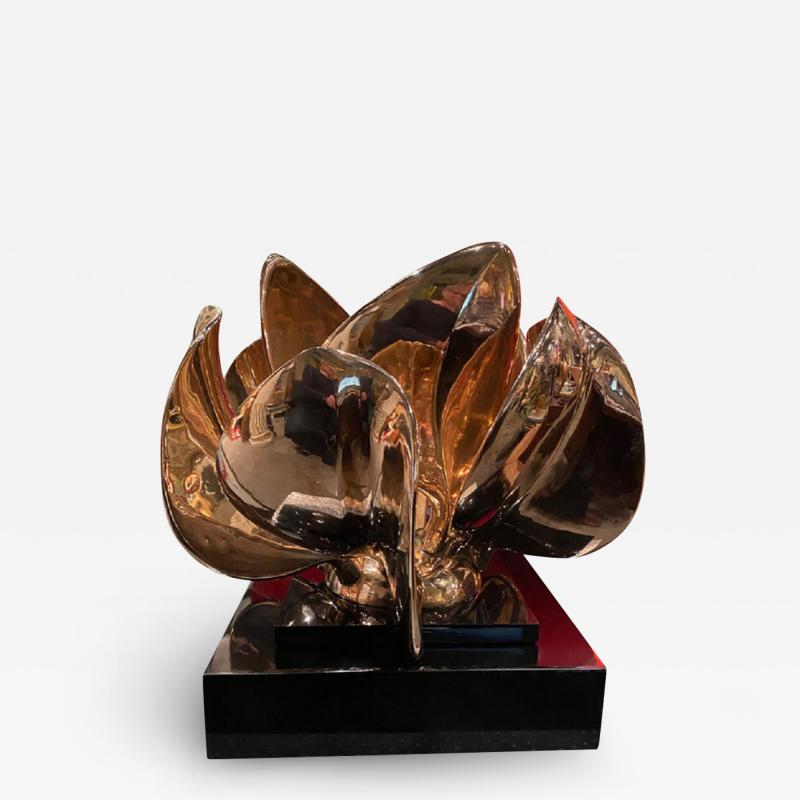 Michel Armand LIGHT SCULPTURE IN SOLID BRONZE FLEUR DOR BY ATELIER MICHEL ARMAND