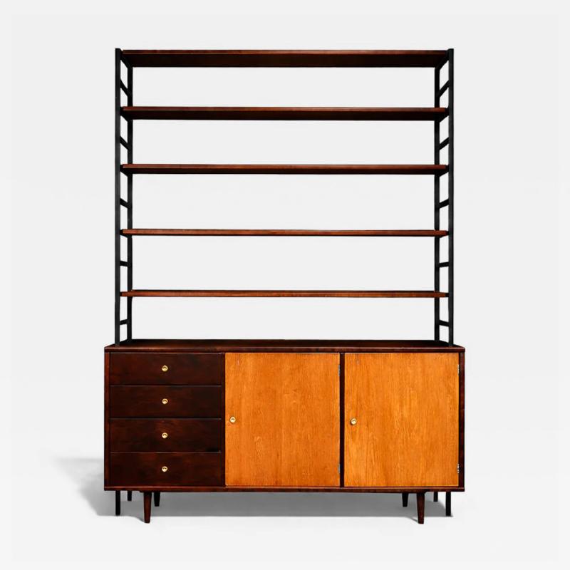 Michel Arnault Bookshelf in Hardwood Metal by Michel Arnault for Mobilia Contempor nea