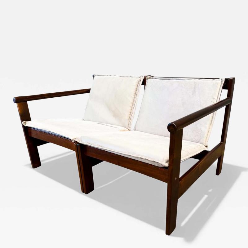Michel Arnoult Brazilian Modern Ouro Preto Loveseat in Imbuia Michel Arnoult 1960s