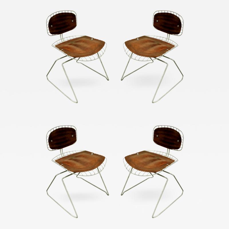 Michel Cadestin Georges Laurent Michel Cadestin Georges Laurent Set of 4 Beaubourg Dining Chairs 1976