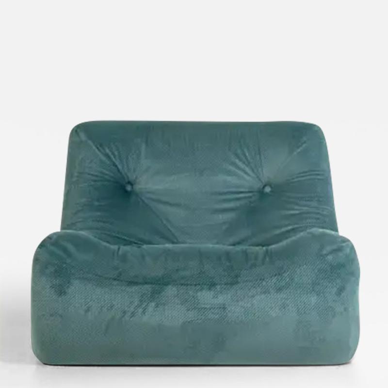 Michel Ducaroy Ligne Roset Kali Lounge Chair in Original Emerald Corduroy