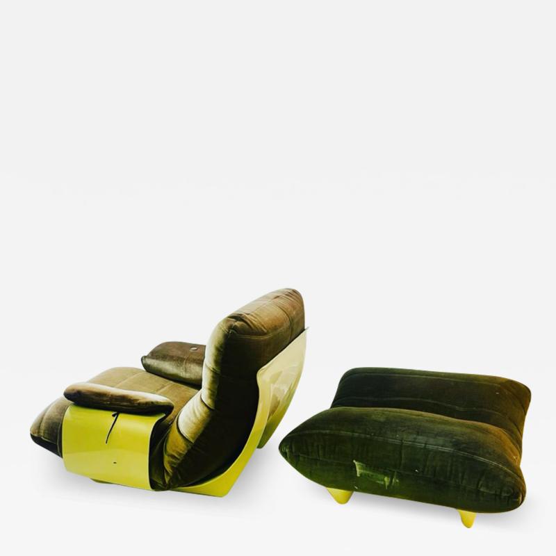Michel Ducaroy MODERNIST PERSPEX CHAIR AND OTTOMAN BY MICHEL DUCAROY