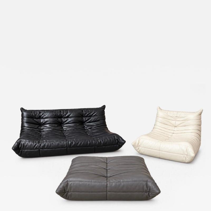 Michel Ducaroy Michel Ducaroy Togo Three Piece Leather Set for Ligne Roset France 1970