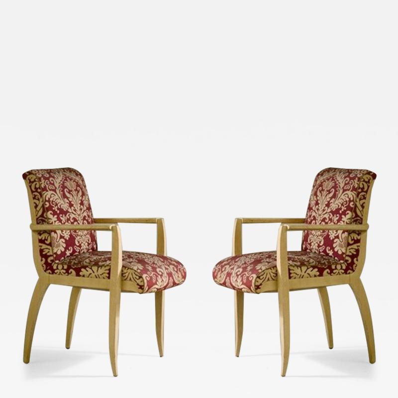 Michel Dufet Michel Dufet pair of armchairs two pairs available in sycamore
