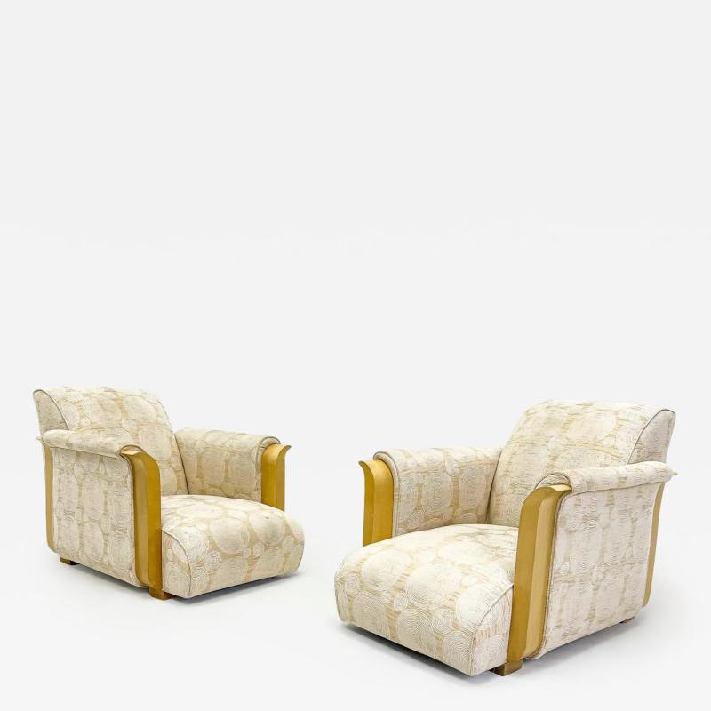 Michel Dufet Rare Pair of French Art Deco Lounge Chairs by Michel Dufet France 1930s