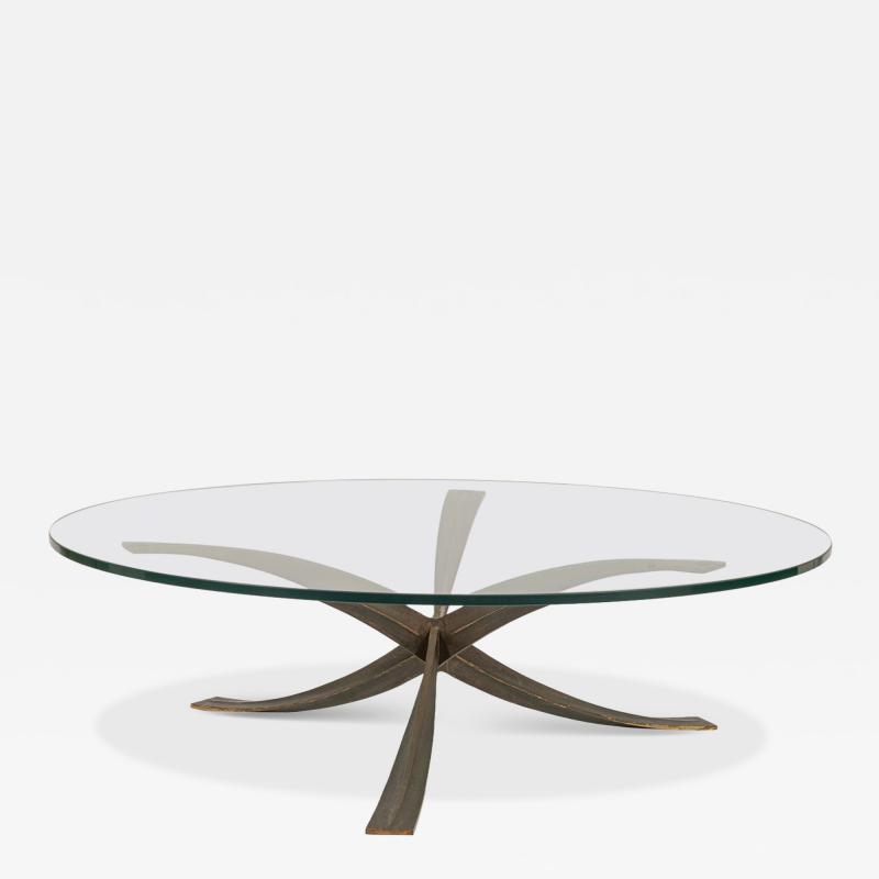 Michel Mangematin Michel Mangematin cast bronze coffee cocktail table France c1962