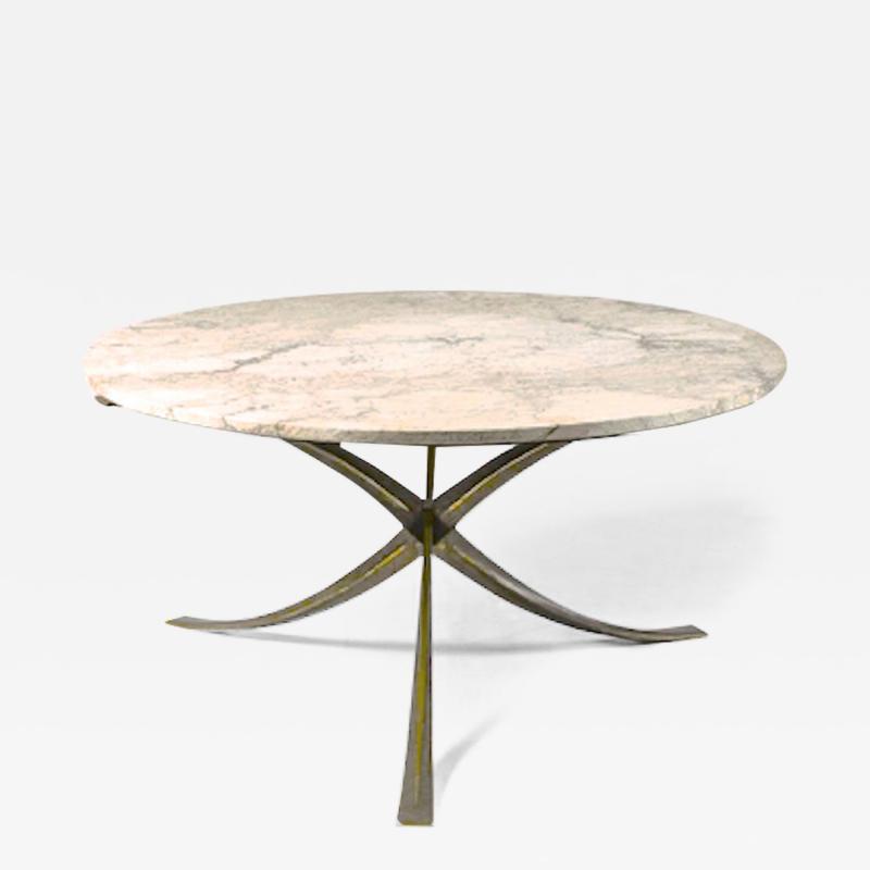 Michel Mangematin Michel Mangematin superb gold bronze and marble dinning table