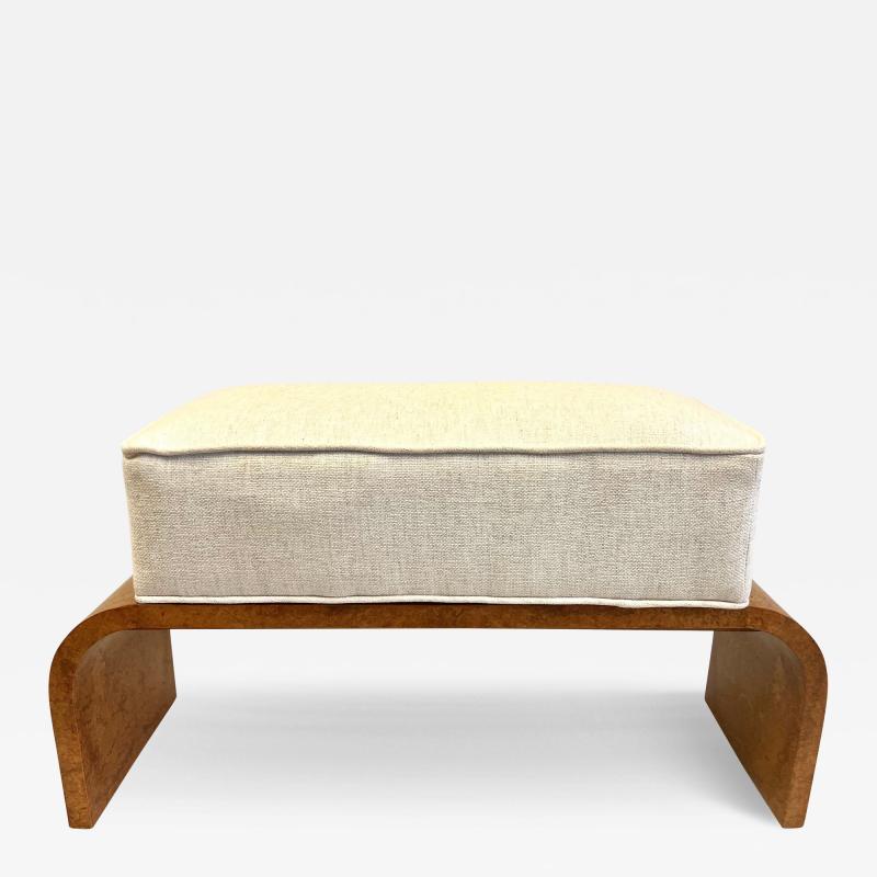 Michel Roux Spitz French Art Deco Burled Walnut Bench by Michel Roux Spitz circa 1925