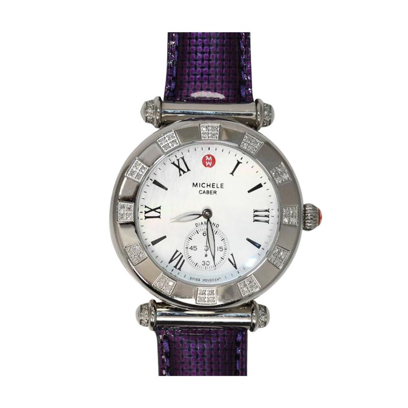 Michele Caber S S Watch M O P Dial Diamond Bezel 33tdw