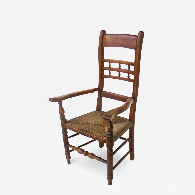 Mid 19th C Rush Seated Ladder Back Chair English circa 1850
