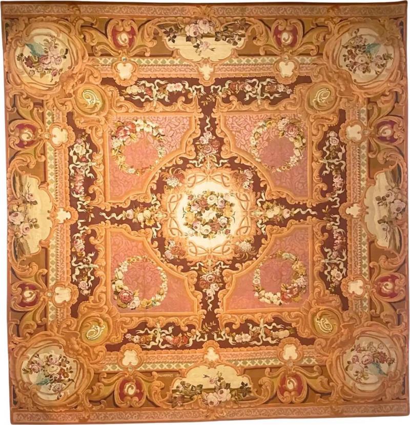 Mid 19th Century Aubusson Rug Manufacture of Jean Jacques Sallandrouze