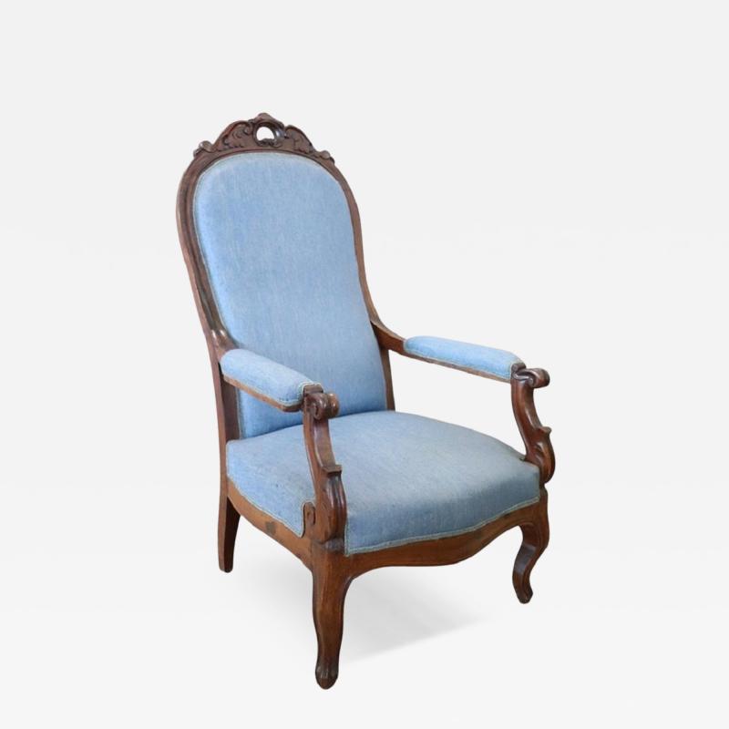 Mid 19th Century Italian Louis Philippe Antique Armchair