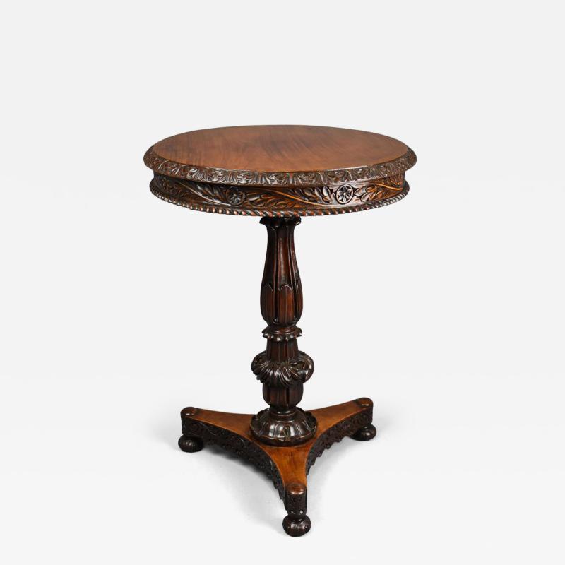 Mid 19thc Anglo Indian padouk circular tilt top occasional table