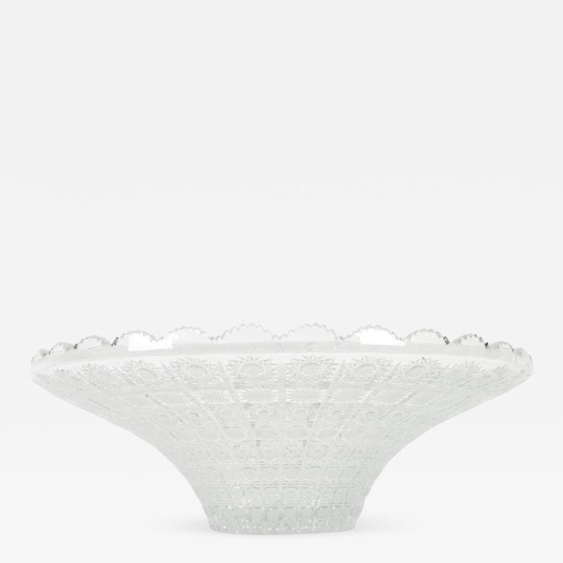 Mid 20th Century Exquisite Cut Crystal Center Piece Bowl
