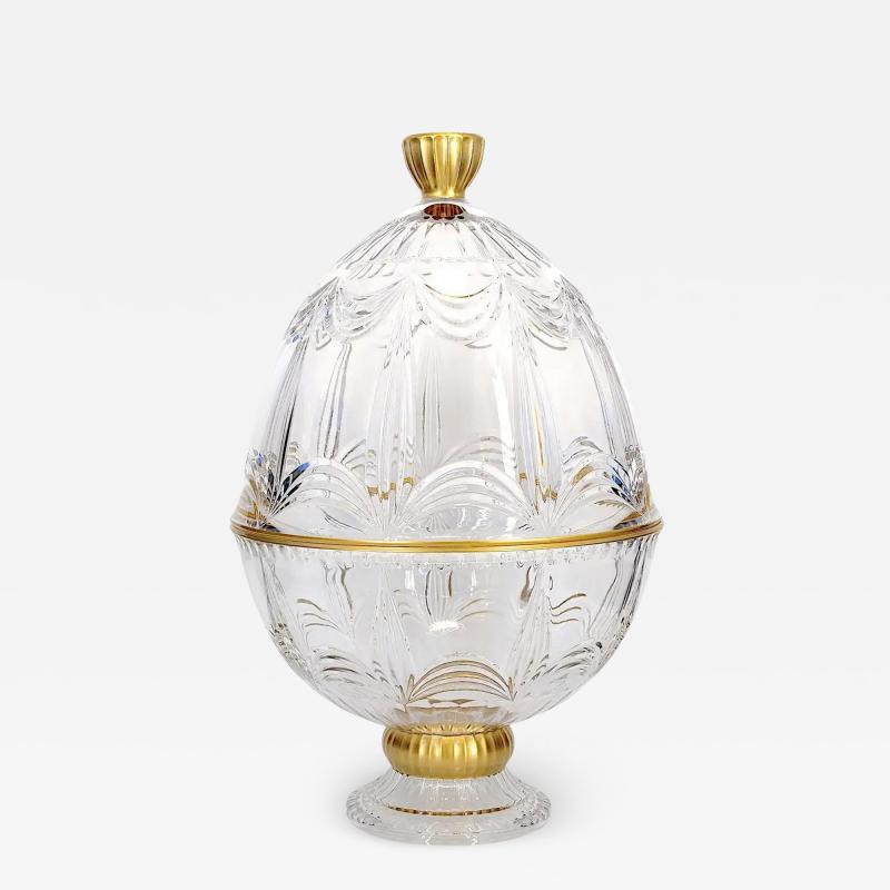 Mid 20th Century French Cut Crystal Gilt Cold Liquor Cave
