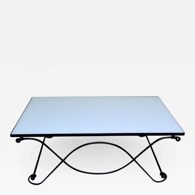 Mid 20th Century French Iron and Glass Cocktail Table Stamped NAV