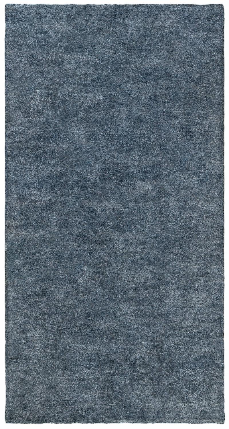 Mid 20th Century French Modern Blue Handmade Wool Rug