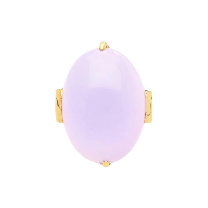 Mid 20th Century Gumps Signed 23 94 Carat Lavender Jade and Yellow Gold Ring