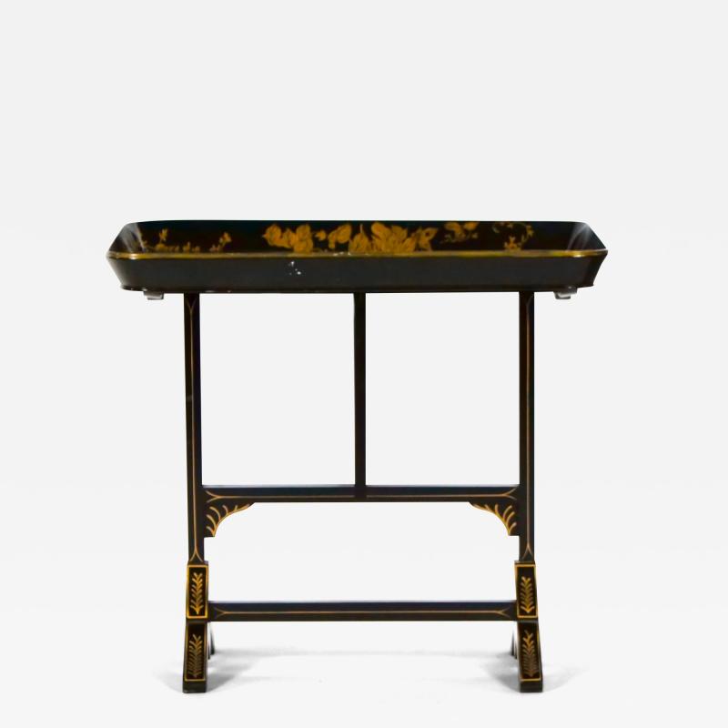 Mid 20th Century Italian Lacquered Gilt Tray Table