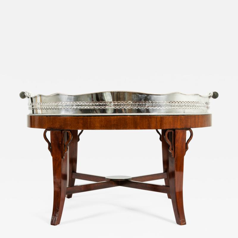 Mid 20th Century Plated High Gallery Wood Interior Tray Table