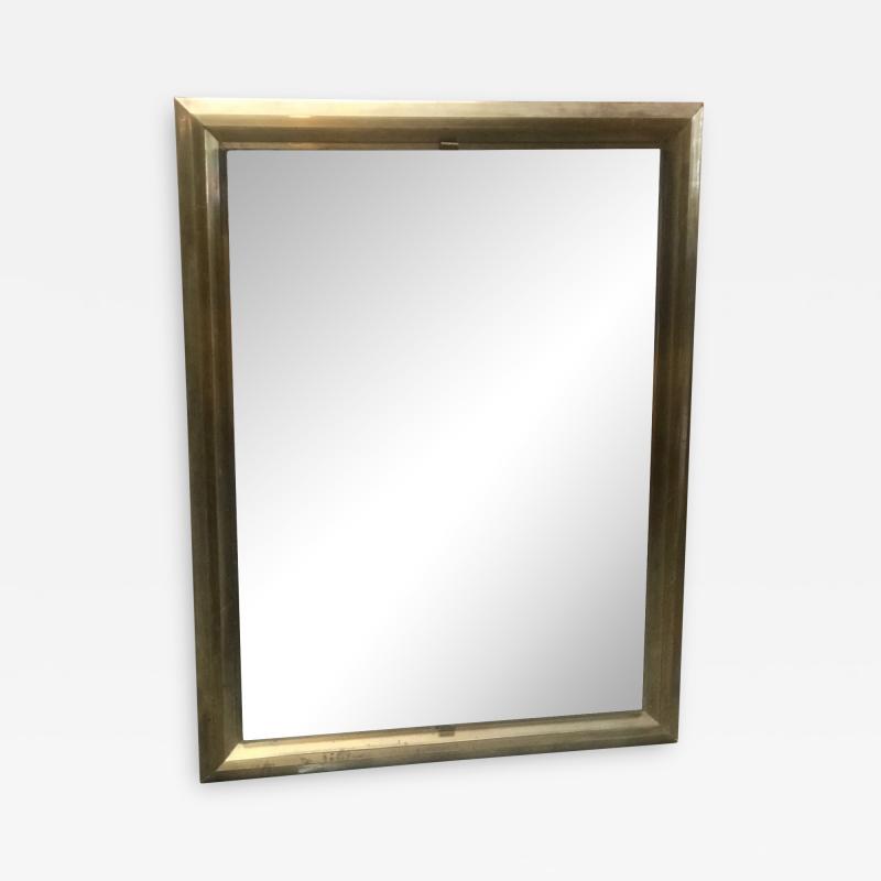 Mid 20th Century Rectangular Mirror with Brass Surround Italy 1950s