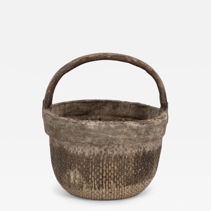 Mid 20th Century Woven Chinese Rice Basket