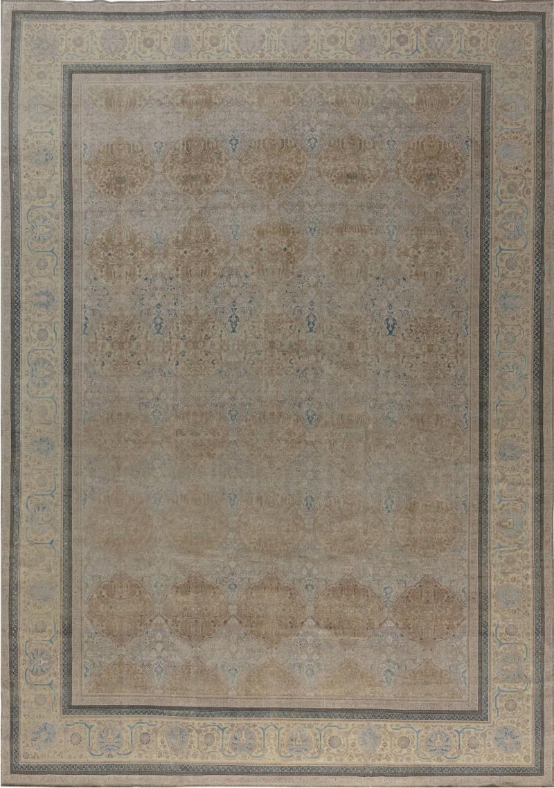 Mid 20th century Indian Botanic Handmade Wool Carpet
