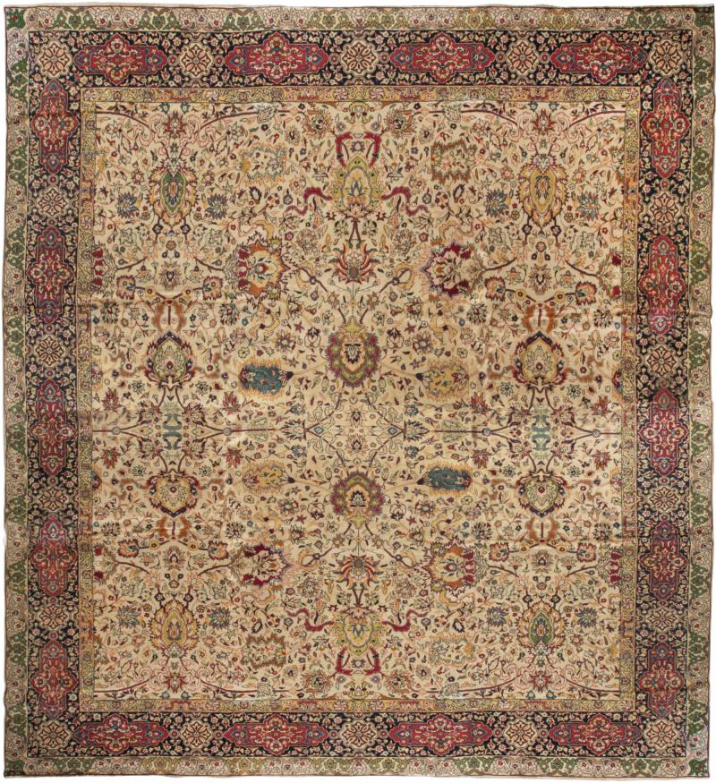 Mid 20th century Turkish Sivas Botanic Handmade Wool Carpet