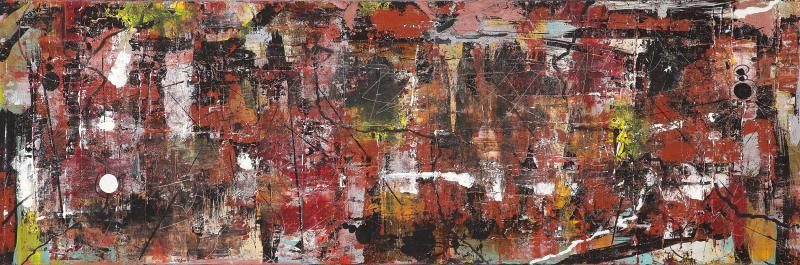Mid Century Abstract Mixed Media Painting