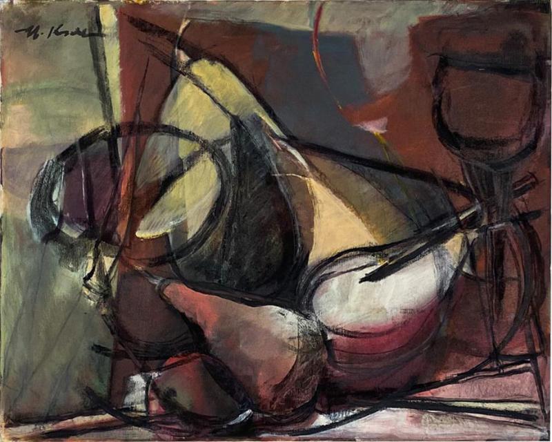 Mid Century Abstract Oil on Canvas