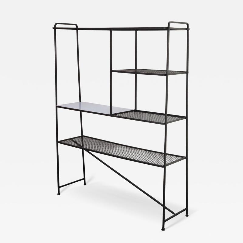 Mid Century American Modern Iron Shelving Unit Etagere by Freda Diamond