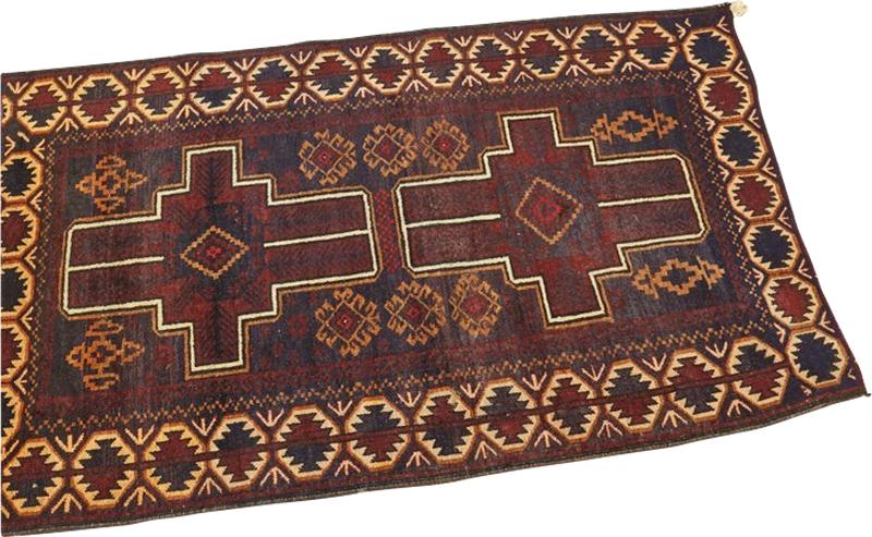 Mid Century Aubergine Medium Pile Wool Rug